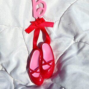 Barbie Bag Tag Luggage Tag Unused Clip Ballerina Ballet Slippers Pink Girly New